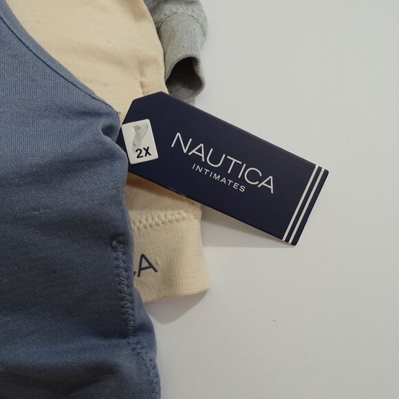 Nautica 3 Pack Seamless Padded Bra Bralette 2X 38DD 40C 40D Blue Tan Gray NEW - Picture 3 of 11